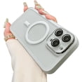 thumbnail image 1 of Compatible with iPhone 14 Pro Max Magnetic Clear Case,Soft Silicone Frosted Shockproof MagSafe Case with Full Camera Lens Protector for iPhone 14 Pro Max Women Girl Men-White, 1 of 13