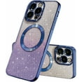 thumbnail image 1 of Compatible with iPhone 14 Pro Max Magnetic Gardient Glitter Case, Plating Bling Cute Case with MagSafe for Women Girls Full Camera Protector Back Cover for iPhone 14 Pro Max 6.7'' Dark Blue, 1 of 14