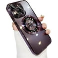 thumbnail image 1 of Compatible with iPhone 14 Pro Max Magnetic Transparent Case,Luxury Plating Bling Clear Shockproof MagSafe Case with Full Camera Len Protector for iPhone 14 Pro Max Women Girl Men-Elegant Purple, 1 of 7