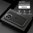 thumbnail image 1 of Compatible With iPhone 14 Pro Max Phone Case,Frosted Translucent,Metal Button Design,Shockproof Rugged Drop-proof Anti-fall Ultra Slim Thin Fit Phone Case Cover For iPhone 14 Pro Max,Black, 1 of 7