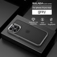 thumbnail image 1 of Compatible With iPhone 14 Pro Max Phone Case,Frosted Translucent,Metal Button Design,Shockproof Rugged Drop-proof Anti-fall Ultra Slim Thin Fit Phone Case Cover For iPhone 14 Pro Max,Gray, 1 of 7