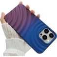 thumbnail image 1 of Compatible with iPhone 14 Pro Max Phone Case Girls Cute Gradient Bicolor Crimp Wave Pattern Soft Silicone Shockproof Camera Protective Back Cover Slim Phone Case for Women - Blue Wine Red, 1 of 13