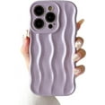 thumbnail image 1 of Compatible with iPhone 14 Pro Max Phone Case Girls Cute Water Ripple Pattern Wavy Bezel Shock Absorbing Anti-Fall Slim TPU Phone Case for Women - Light Purple, 1 of 11