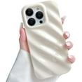 thumbnail image 1 of Compatible with iPhone 14 Pro Max Phone Case Luxury 3D Water Ripple Shape Pattern Camera Lens Protection Shockproof Soft TPU Case for Women Girls Slim Phone Case (White), 1 of 12