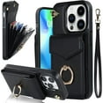 thumbnail image 1 of Compatible iPhone 14 Pro Max Phone Case Wallet with Card Holder,4 Card Slot Shockproof PU Leather Phone Case for iPhone 14 Pro Max Wallet Case with Stand,iPhone 14 Pro Max Case for Women Black, 1 of 7