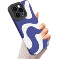 thumbnail image 1 of Compatible with iPhone 14 Pro Max Phone Case for Women, Soft Silicone Anti-Collision and Cute Zebra Print Patten Design, Lens Edge Raised Protection for iPhone 14 Pro Max 6.7"-Blue, 1 of 13