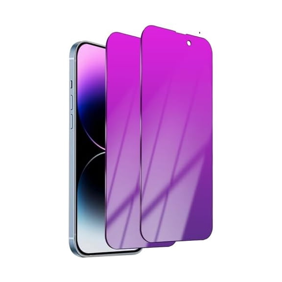 Compatible with iPhone 14 Pro Max Privacy Screen Protector Private Tempered Glass mirror Anti Bluelight colorful Film Anti-Scratch Anti-Spy HD clear 6.7 inch 2 pack (Purple)