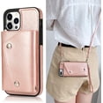 thumbnail image 1 of Compatible with iPhone 14 Pro Max Wallet Case with Card Holder Crossbody Neck Strap Lanyard Handbag Wrist Strap Purse for Women PU Leather Flip Case with Credit Card Kickstands Stand Case, 1 of 16