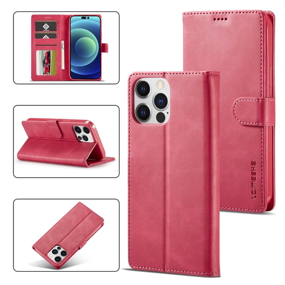 Compatible with iPhone 14 Pro Max Wallet Case with Credit Card Holders, Designed Flip PU Leather Kickstand Shockproof Protective Cover for iPhone 14 Pro Max 6.7 inch 2022, Rose