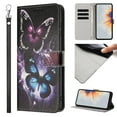 thumbnail image 1 of Compatible with iPhone 14 Pro Max Wallet Case for Women Girls, Garden Flower Pattern Design PU Leather Flip Cover with Card Holder Kickstand Wrist Strap Protective Phone Case, Two Butterflies, 1 of 9