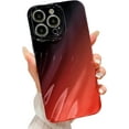 thumbnail image 1 of Compatible with iPhone 14 Pro Max Water Ripple Case, Cute Gradient Color Aesthetic Wave Shape Soft Camera Protective Phone case for iPhone 14 Pro Max Women Girls Black Red, 1 of 12