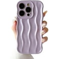 thumbnail image 1 of Compatible with iPhone 14 Pro Phone Case Girls Cute Water Ripple Pattern Wavy Bezel Shock Absorbing Anti-Fall Slim TPU Phone Case for Women - Light Purple, 1 of 12