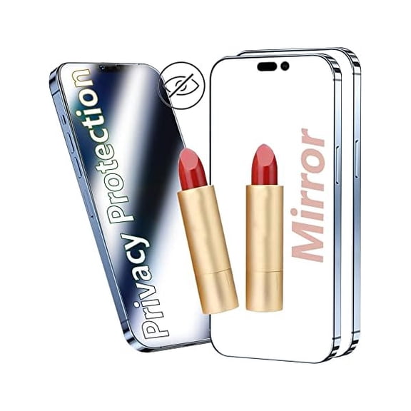 Compatible with iPhone 14 Pro Privacy Screen Protector Mirror Tempered Glass,Film Case Friendly Full Coverage Scratch Resistant,14pro 2 Pack 2022 6.1 Inch (silver)