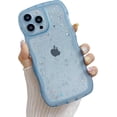 thumbnail image 1 of Compatible with iPhone 14 Pro Wavy Edge Shiny Stars Clear Cute Phone Case for Women Girls All-Around Soft TPU Anti-Collision Anti-Shock Transparent Phone Case for iPhone 14 Pro-Blue, 1 of 16