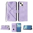 thumbnail image 1 of Compatible with iPhone 14 Vintage Wallet Case, with Wrist Strap PU Leather Flip Card Slots Holder Kickstand Magnetic Closure Phone Case Cover for iPhone 14 for Women Men, Purple, 1 of 10