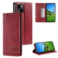 thumbnail image 1 of Compatible With iPhone 14 Wallet Case Magnetic Closure Credit Card Pocket[Hidden Kickstand] Shockproof Dustproof Rfid Blocking PU Leather Luxury Phone Cover, Winered, 1 of 9