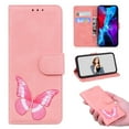 thumbnail image 1 of Compatible with iPhone 14 Wallet Case, PU Leather Butterfly Design for Women for Girls Protective Leather Case with Kickstand and Card Slots for iPhone 14, Pink, 1 of 5