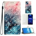 thumbnail image 1 of Compatible with iPhone 14 Wallet Case for Women Girls, Pattern PU Leather Flip Cover with Card Holder and Kickstand Protective Phone Case with Lanyard for iPhone 14, Pink+Blue, 1 of 9