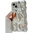 thumbnail image 1 of Compatible with iPhone 14 Wavy Phone Case, Cute Coquette 3D Wave Bubble Pattern and Stylish Wavy Border, Soft TPU, Protection Shockproof Phone Case for Women Girls (Silver), 1 of 12