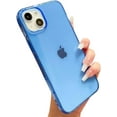 thumbnail image 1 of Compatible with iPhone 14 and iPhone 13 Phone Case Clear Neon Silicone Protective, Cute Flexible Slim TPU Shockproof Bumper Cover for Women and Girls (Blue), 1 of 14