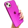 thumbnail image 1 of Compatible with iPhone 14 and iPhone 13 Phone Case Clear Neon Silicone Protective, Cute Flexible Slim TPU Shockproof Bumper Cover for Women and Girls (Purple), 1 of 14
