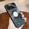 thumbnail image 1 of Compatible with iPhone 15 Case 2023 【Support for Magsafe】 Magnetic Logo View Magnetic Plating Luxury Case Wide Lens Camera Protection Shockproof Corner Back Cover -Black, 1 of 12