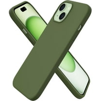 Compatible with iPhone 15 Case 6.1, Slim Liquid Silicone 3 Layers Full Covered Soft Gel Rubber Phone Case, Anti-Scratch Shockproof Protective Cover 6.1 Inch, Cedar Green