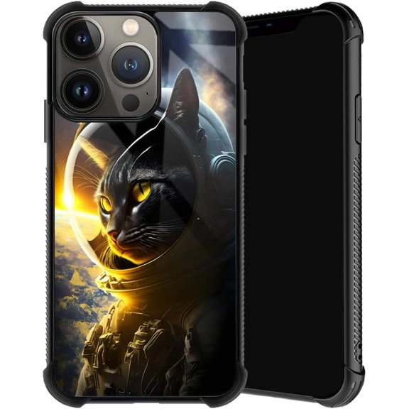 Compatible with iPhone 15 Case, Aerospace Cat Phone Cover for Men/Women, Soft TPU Anti-Skid Thread and Four Corner Anti-Collision Protection Case Compatible with iPhone 15 6.1"