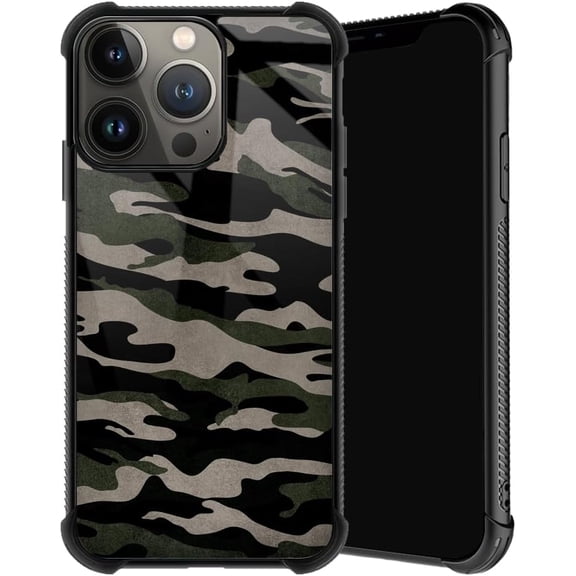 Compatible with iPhone 15 Case, Camouflage Pattern Phone Cover for Men/Women, Soft TPU Anti-Skid Thread and Four Corner Anti-Collision Protection Case Compatible with iPhone 15 6.1"