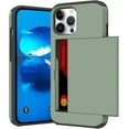 thumbnail image 1 of Compatible with iPhone 15 Case with Card Holder 15 Wallet Case Anti-Scratch Dual Layer Hidden Pocket Phone Case Shockproof Cover for iPhone 15 6.1 Inch-Green, 1 of 11