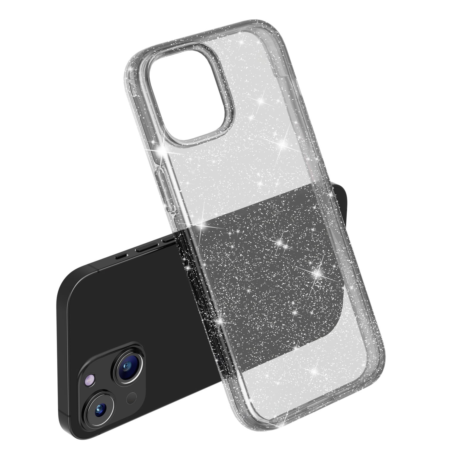 Compatible with iPhone 15 Case, Clear Glitter Soft TPU Shockproof