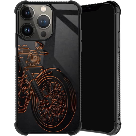 Compatible with iPhone 15 Case, Cool Motorcycle Phone Cover for Men/Women, Soft TPU Anti-Skid Thread and Four Corner Anti-Collision Protection Case Compatible with iPhone 15 6.1"