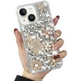 thumbnail image 1 of Compatible with iPhone 15 Case Cute Bling Glitter 3D Rhinestone Dimaond for Women Girls Crystal Girly Handmade Flower Gem Fashion Luxury Shiny Sparkle Perfume Bottle Phone Case for iPhone 15, 1 of 9
