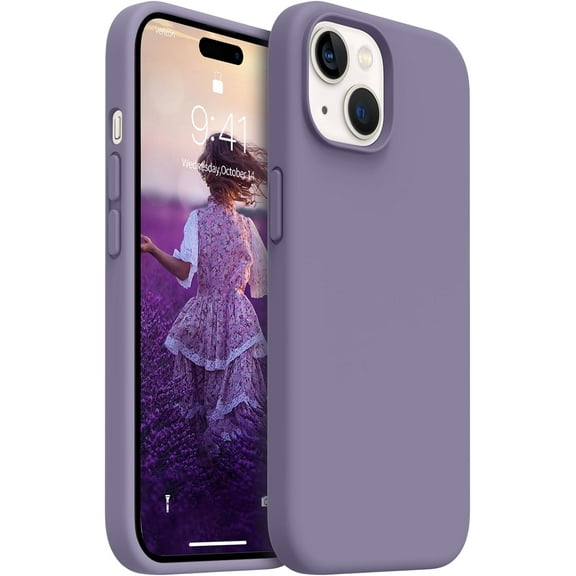 Compatible with iPhone 15 Case, Full Body Food-Grade Silicone Wear-Resistant, Anti-Drop Protection with Soft Anti-Scratch Microfiber Lining Phone Case for iPhone 15, 6.1 inch, Lavender