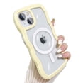 thumbnail image 1 of Compatible for iPhone 15 Case Magsafe, Wave Phone Case Cute Water Ripple Candy Colors Frame Shockproof for iPhone 15 Phone Case for Women 6.1 Inch - Yellow, 1 of 9