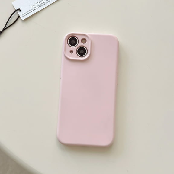 Compatible for iPhone 15 Case, Slim Liquid Silicone Flexible Soft Gel Rubber Shockproof Phone Case, Protective Cover with Anti-Scratch Microfiber Lining for iPhone 15, Pink
