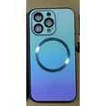 thumbnail image 1 of Compatible with iPhone 15 Case (Support for Magsafe) Magnetic Gradient Case with Wireless Charger, Gradient Glass Back Cover with Lens Screen Protector Cover for Girls Women -Blue, 1 of 2