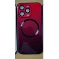 thumbnail image 1 of Compatible with iPhone 15 Case (Support for Magsafe) Magnetic Gradient Case with Wireless Charger, Gradient Glass Back Cover with Lens Screen Protector Cover for Girls Women -Red, 1 of 1