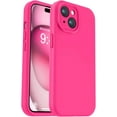 thumbnail image 1 of Compatible with iPhone 15 Case, Upgrade Defender Liquid Silicone, [Enhanced Camera Protection] [Soft Anti-Scratch Microfiber Lining] Shockproof Phone Case for iPhone 15 6.1 inch - Hot Pink, 1 of 14