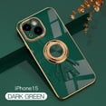 thumbnail image 1 of Compatible with iPhone 15 Cute Case with 3D Astronaut 360 Ring Holder Hidden Kickstand Plating Camera Protection Cover Soft Silicone Bumper Phone Case for Women Men,Darkgreen, 1 of 12