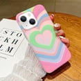 thumbnail image 1 of Compatible with iPhone 15 Frosted Case Holographic Love Heart Laser Case Glitter Bling Sparkle Girly Women Colorful Water Ripple Soft TPU Iridescent Matte Shockproof Phone Cover,Green, 1 of 11