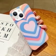 thumbnail image 1 of Compatible with iPhone 15 Frosted Case Holographic Love Heart Laser Case Glitter Bling Sparkle Girly Women Colorful Water Ripple Soft TPU Iridescent Matte Shockproof Phone Cover,Blue, 1 of 12