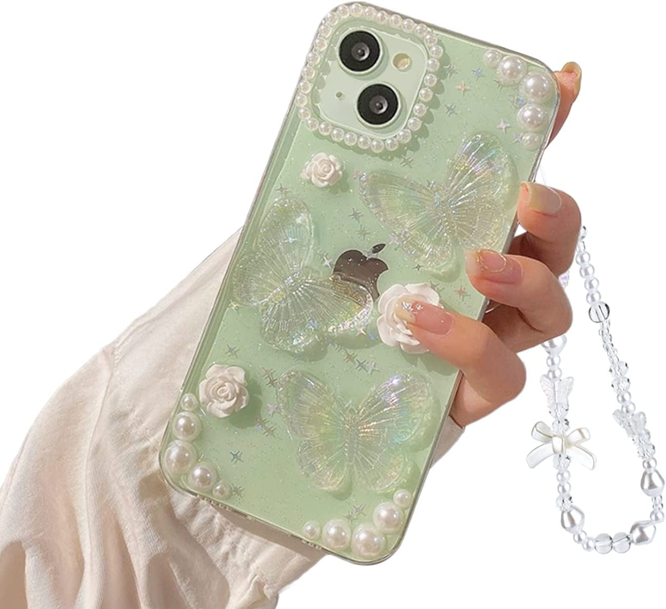 Compatible with iPhone 11 Pro 3D Butterfly Floral Clear with 