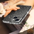 thumbnail image 1 of Compatible with iPhone 15 Plus Bling Glitter Case for Women Cute Diamond Rhinestone Sparkly Acrylic Sticker Back Plating Metal Bumper FrameProtective Girly Fashion Luxury Cover Black, 1 of 6