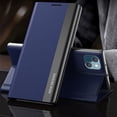 thumbnail image 1 of Compatible with iPhone 15 Plus, Built-in invisible Stand, Full Protection Shockproof Thin Magnetic Luxury PC Plating + PU Leather Slim Fit Smart Case for iPhone 15 Plus,Darkblue, 1 of 9