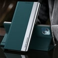 thumbnail image 1 of Compatible with iPhone 15 Plus, Built-in invisible Stand, Full Protection Shockproof Thin Magnetic Luxury PC Plating + PU Leather Slim Fit Smart Case for iPhone 15 Plus,Cyanblue, 1 of 9