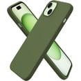 thumbnail image 1 of Compatible with iPhone 15 Plus Case 6.7", Slim Liquid Silicone 3 Layers Full Covered Soft Gel Rubber Cover Protective Phone Case with Anti-Scratch Microfiber Lining-Cedar Green, 1 of 13