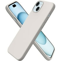 Compatible with iPhone 15 Plus Case 6.7", Slim Liquid Silicone 3 Layers Full Covered Soft Gel Rubber Cover Protective Phone Case with Anti-Scratch Microfiber Lining-Stone Gray