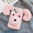 thumbnail image 1 of Compatible with iPhone 15 Plus Case Cute Cartoon Dog Plush Fluffy Case Girls 3D Kawaii Design Soft TPU Shockproof Cover Fuzzy Furry Winter Rabbit Hair Warm Case for Women Girls Girly Pink, 1 of 7