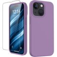 thumbnail image 1 of Compatible with iPhone 15 Plus Case with Screen Protector,Upgraded Liquid Silky Soft Silicone Cover,Fashionably Designed for Women and Girls,Protective Phone Case 6.7",Light Purple, 1 of 12